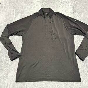 Hill City Performance Shirt Mens XL Black Long Sleeve 1/4 Quarter Zip Running